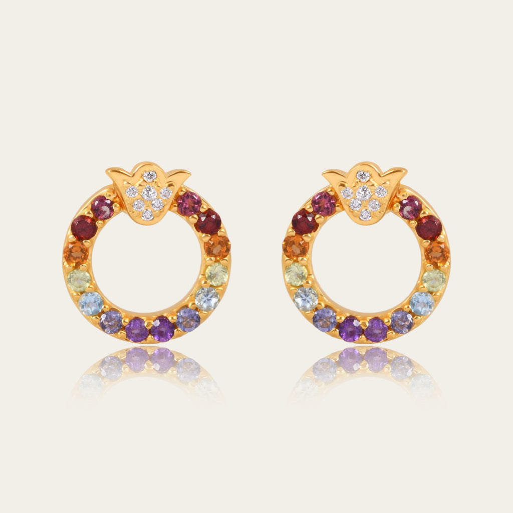 Clous d'oreilles Arc-en-ciel | Bijoux 974