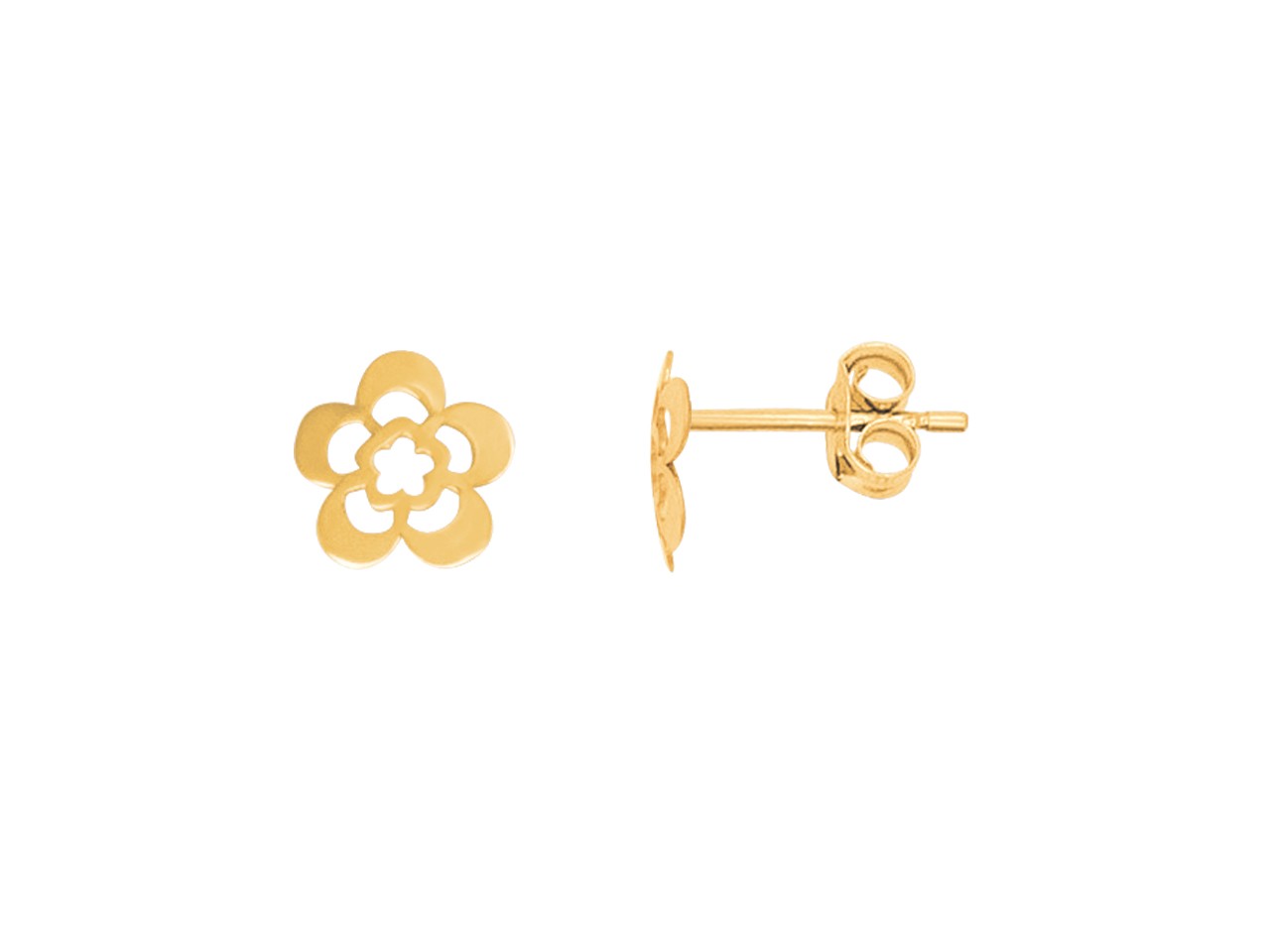 Boucles d'Oreilles Or Fleur | Réunion Bijoux