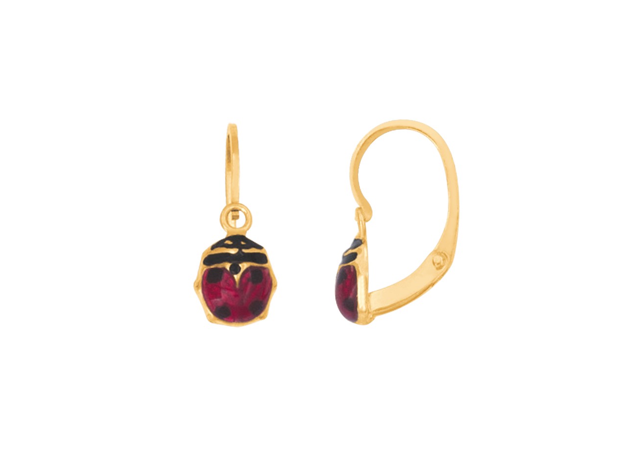 Boucles d'Oreilles Or Coccinelle | Bijoux Réunion
