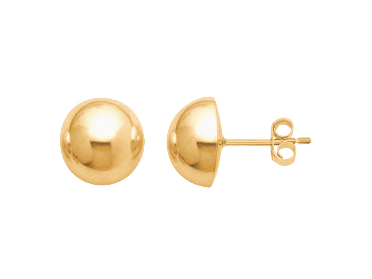 Boucles d'Oreilles Or demi-boule Réunion