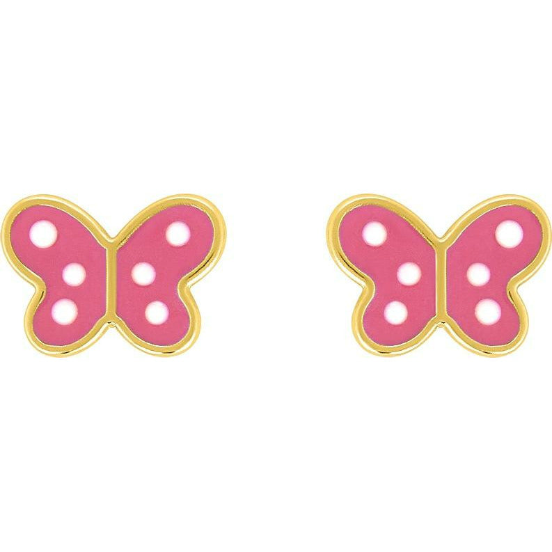 boucles d'oreilles papillons rose | 974