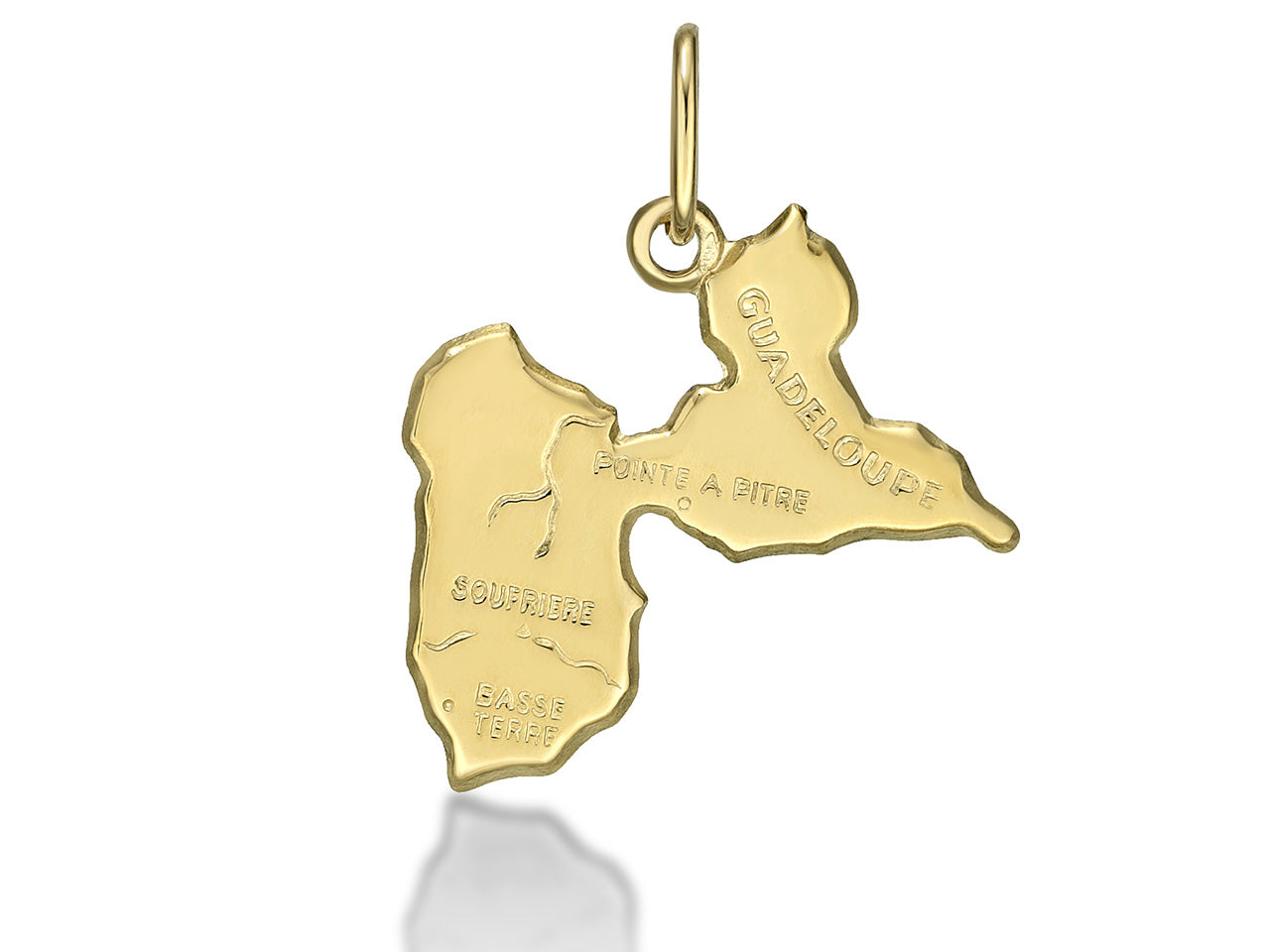 Pendentif Or Carte Guadeloupe | Bijoux Réunion