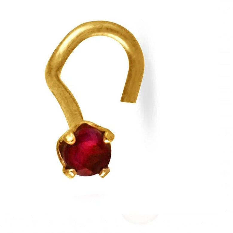 Piercing Or et Rubis pour nez