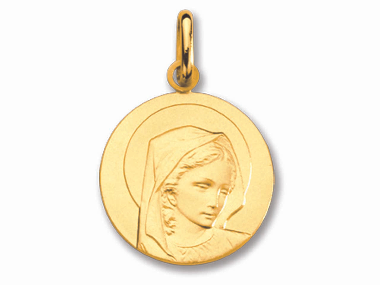 médaille vierge auréolée or