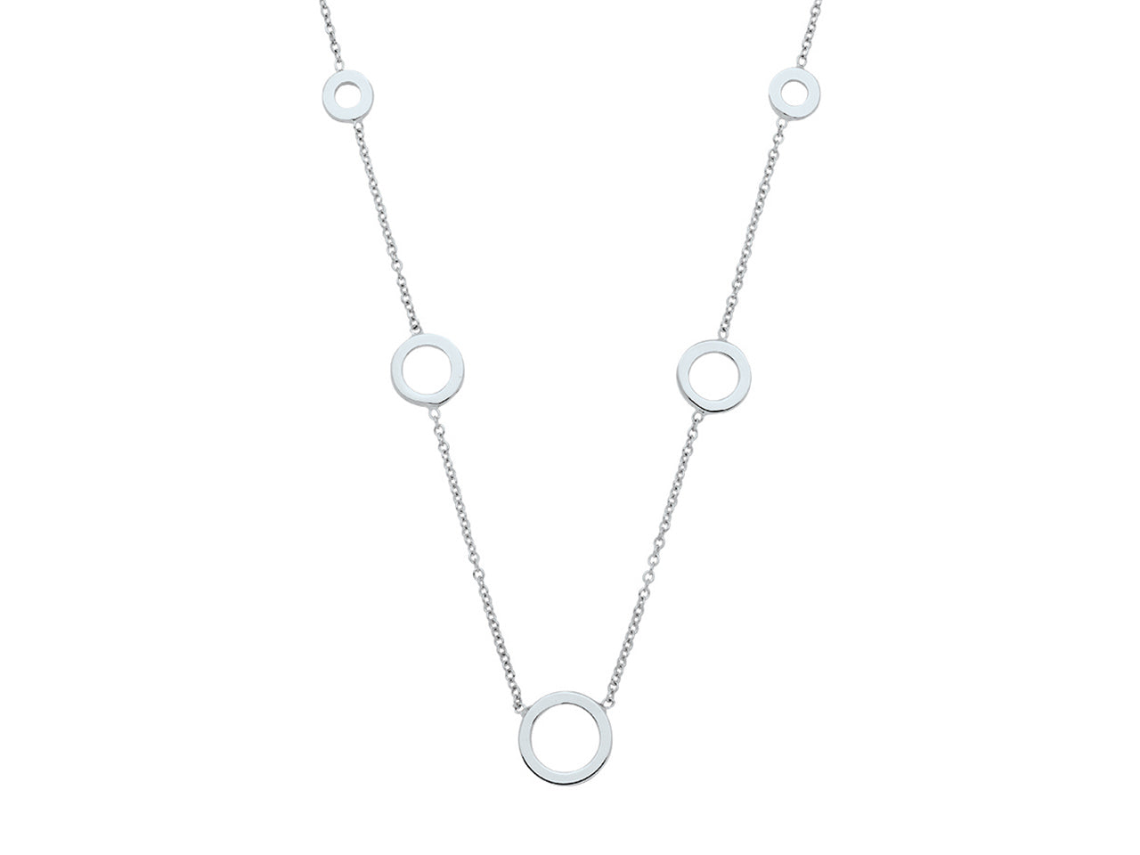 Collier Cercles chute Or Gris 18 kt