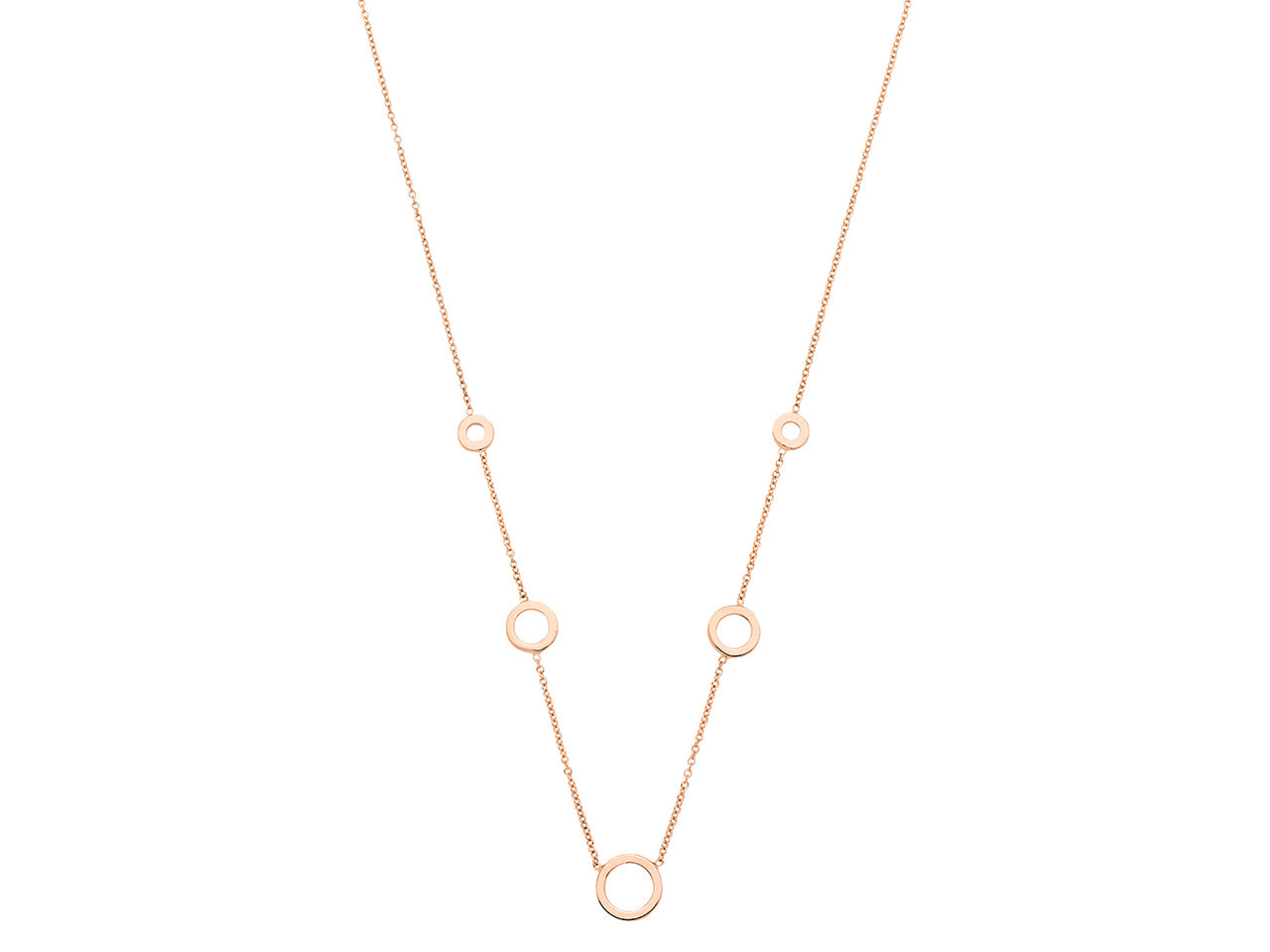Collier Cercles chute Or rose 18 kt