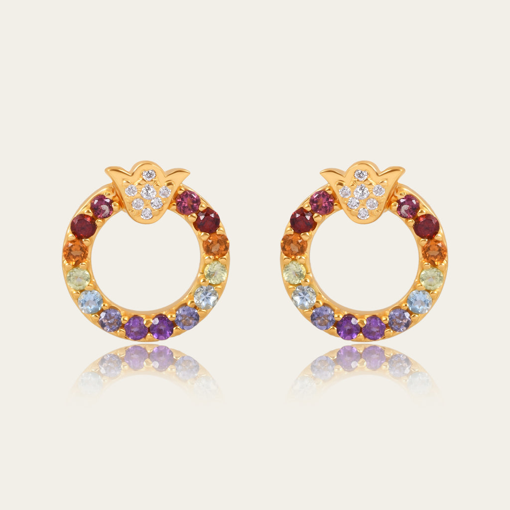 Clous d'oreilles Arc-en-ciel | Bijoux 974