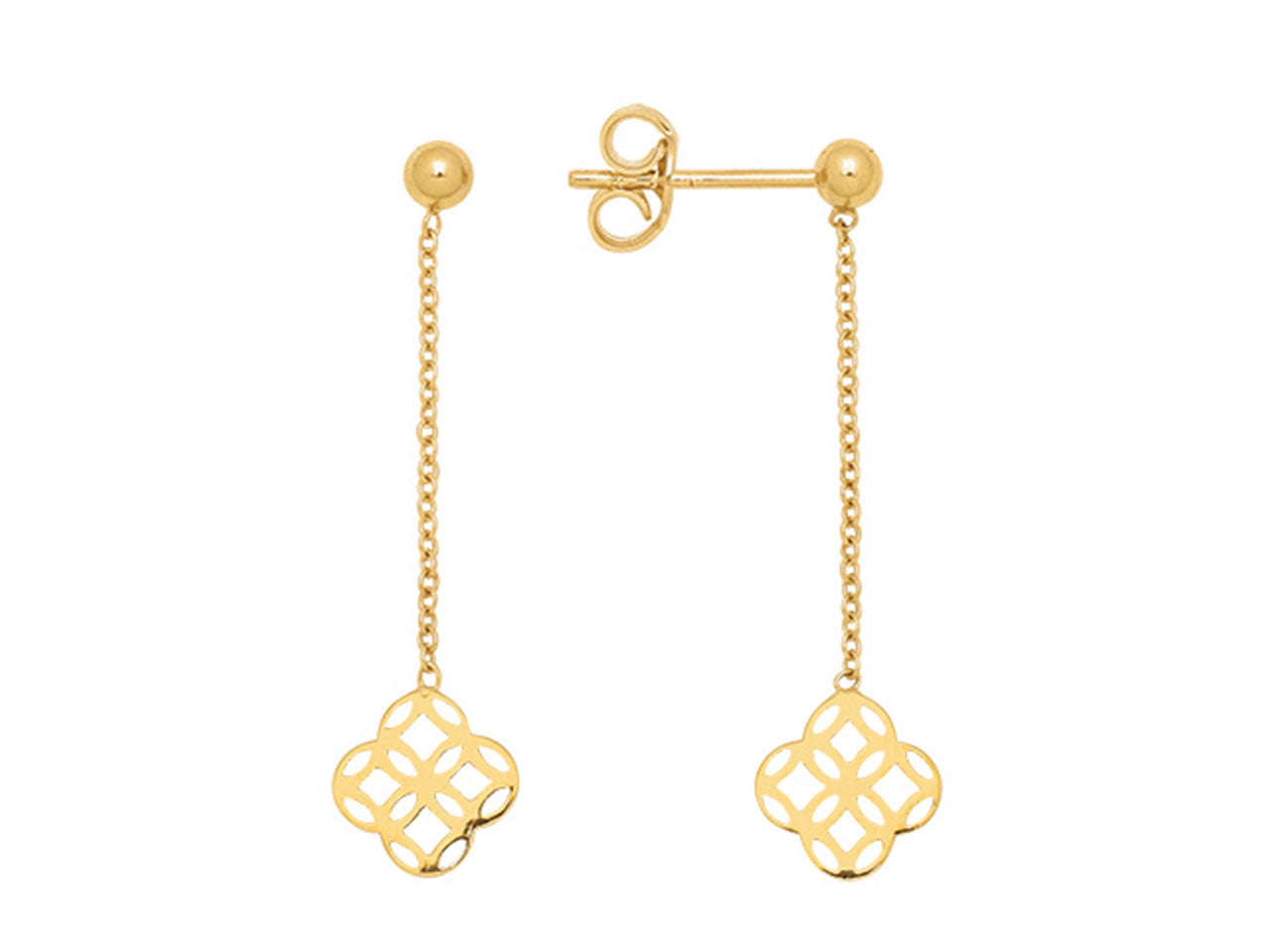 Boucles d'oreilles Pendentes Or, motif Cercle