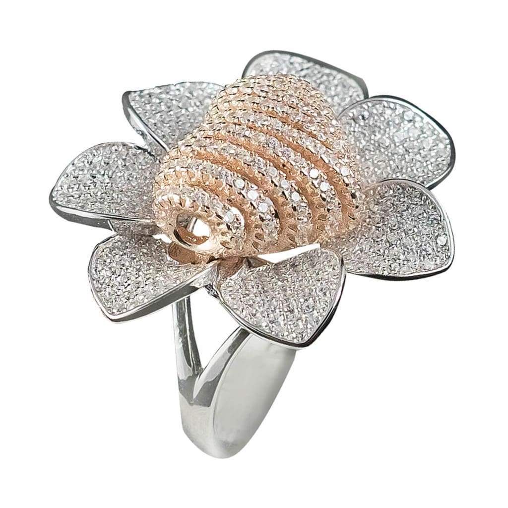 Bague Argent Fleur de Cœur - Bijouterie Tropicor
