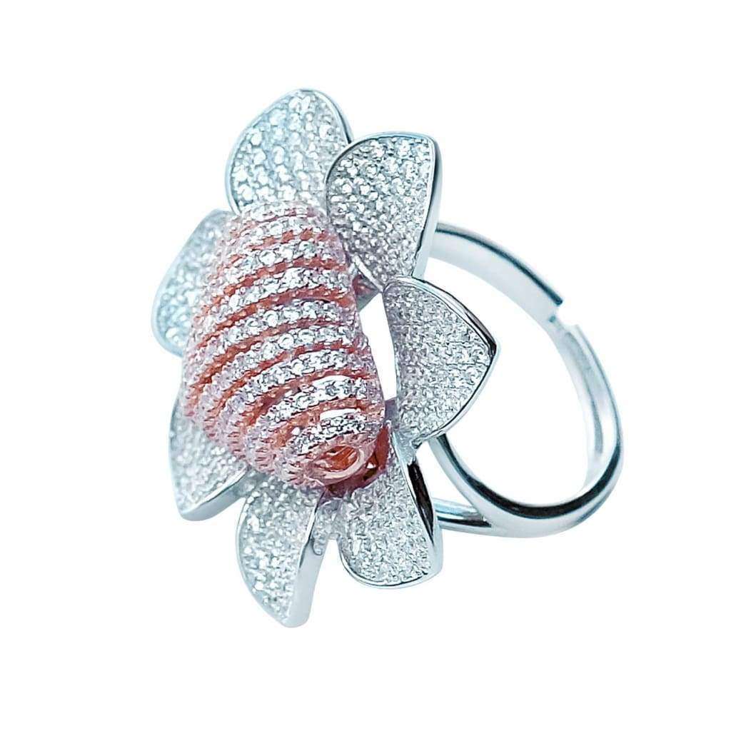 Bague Argent Fleur de Cœur - Bijouterie Tropicor
