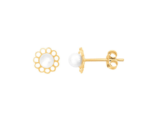 Boucles d'Oreilles Or et Perle | Bijoux Réunion