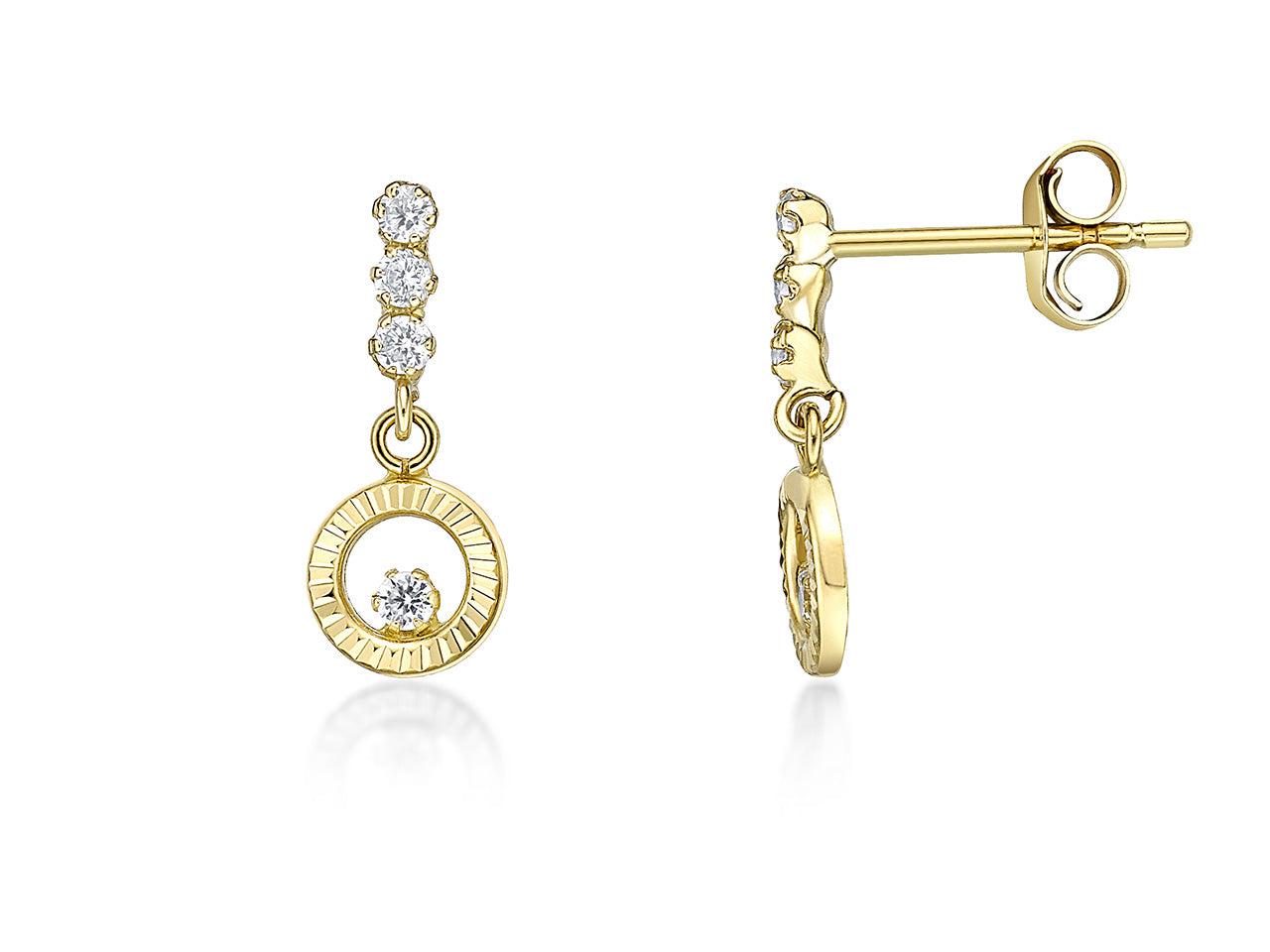 Boucles Pendantes avec Oxyde Or 18k