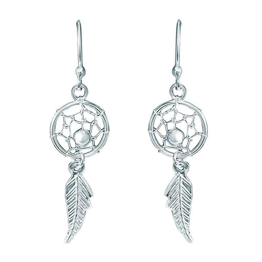 Boucles d'Oreilles Dormeuses Argent Attrape-rêve - Bijouterie Tropicor