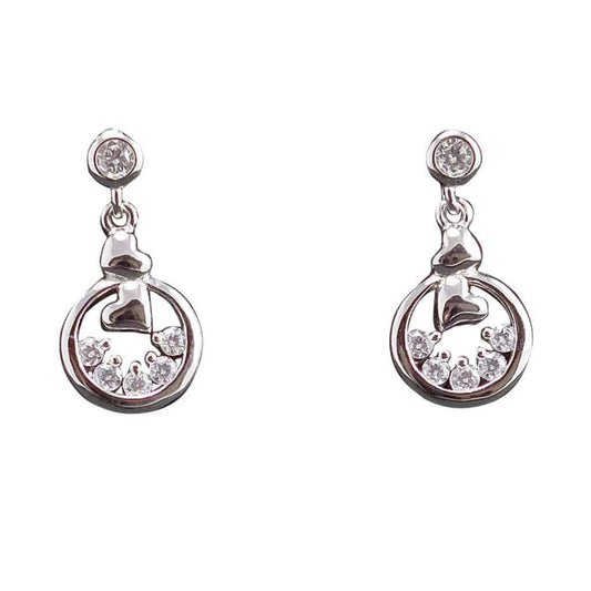 Boucles d'Oreilles Argent  Cœur - Bijouterie Tropicor