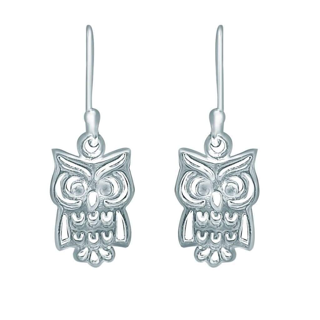 Boucles d'Oreilles Argent Hibou - Bijouterie Tropicor