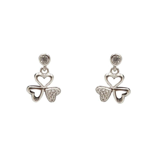 Boucles d'Oreilles Argent Trèfles - Bijouterie Tropicor