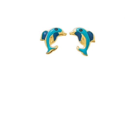 boucles d'oreilles dauphins en or