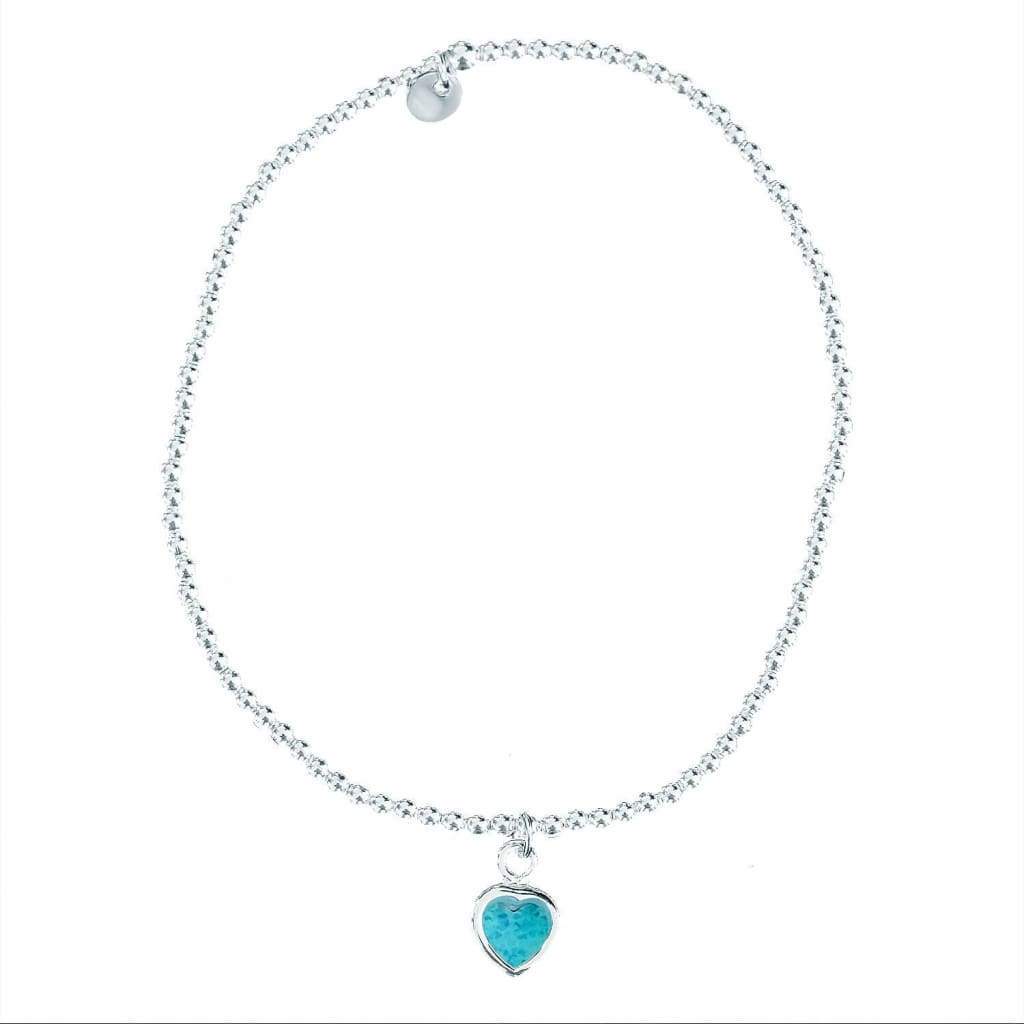 Bracelet Argent Cœur Bleu - Bijouterie Tropicor