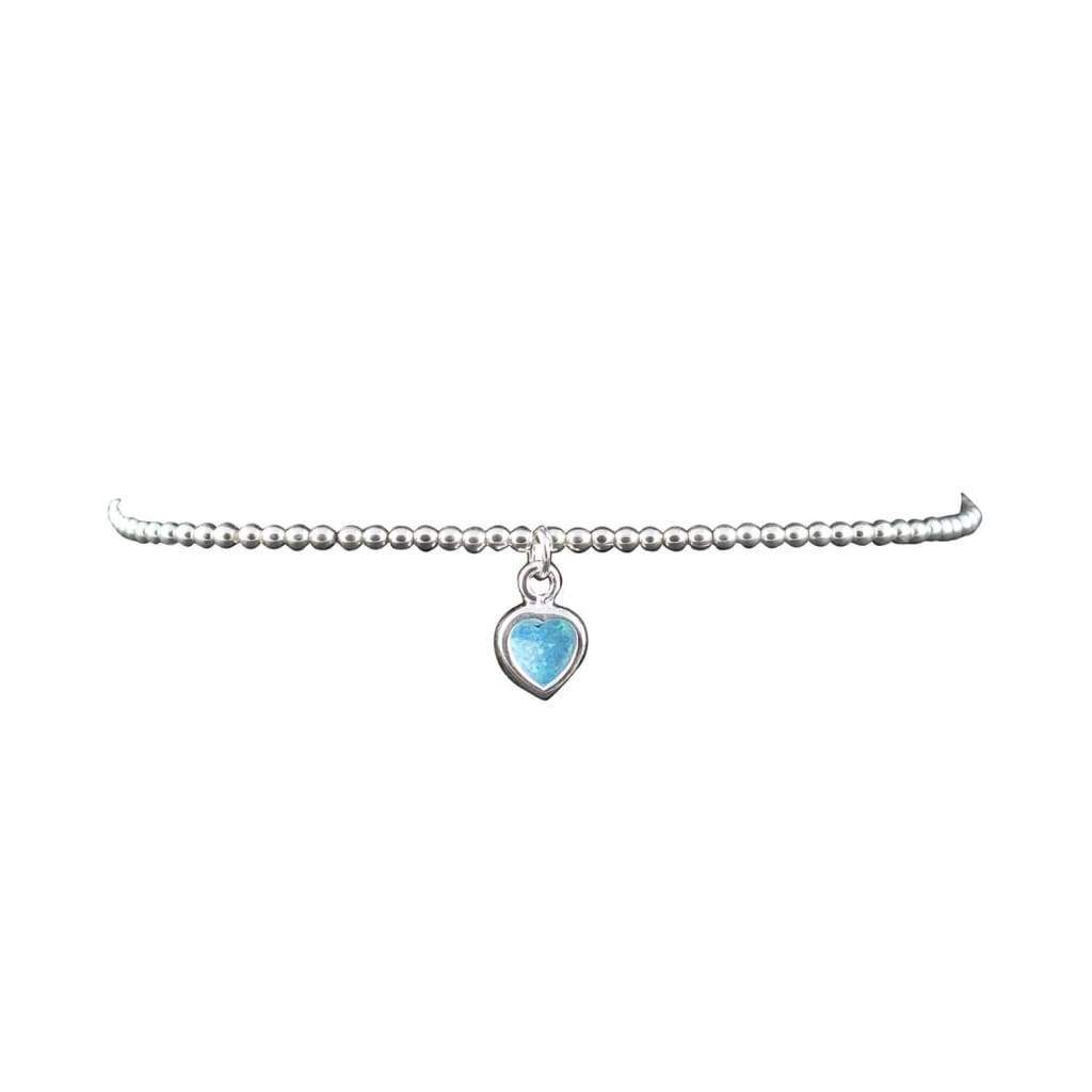 Bracelet Argent Cœur Bleu - Bijouterie Tropicor