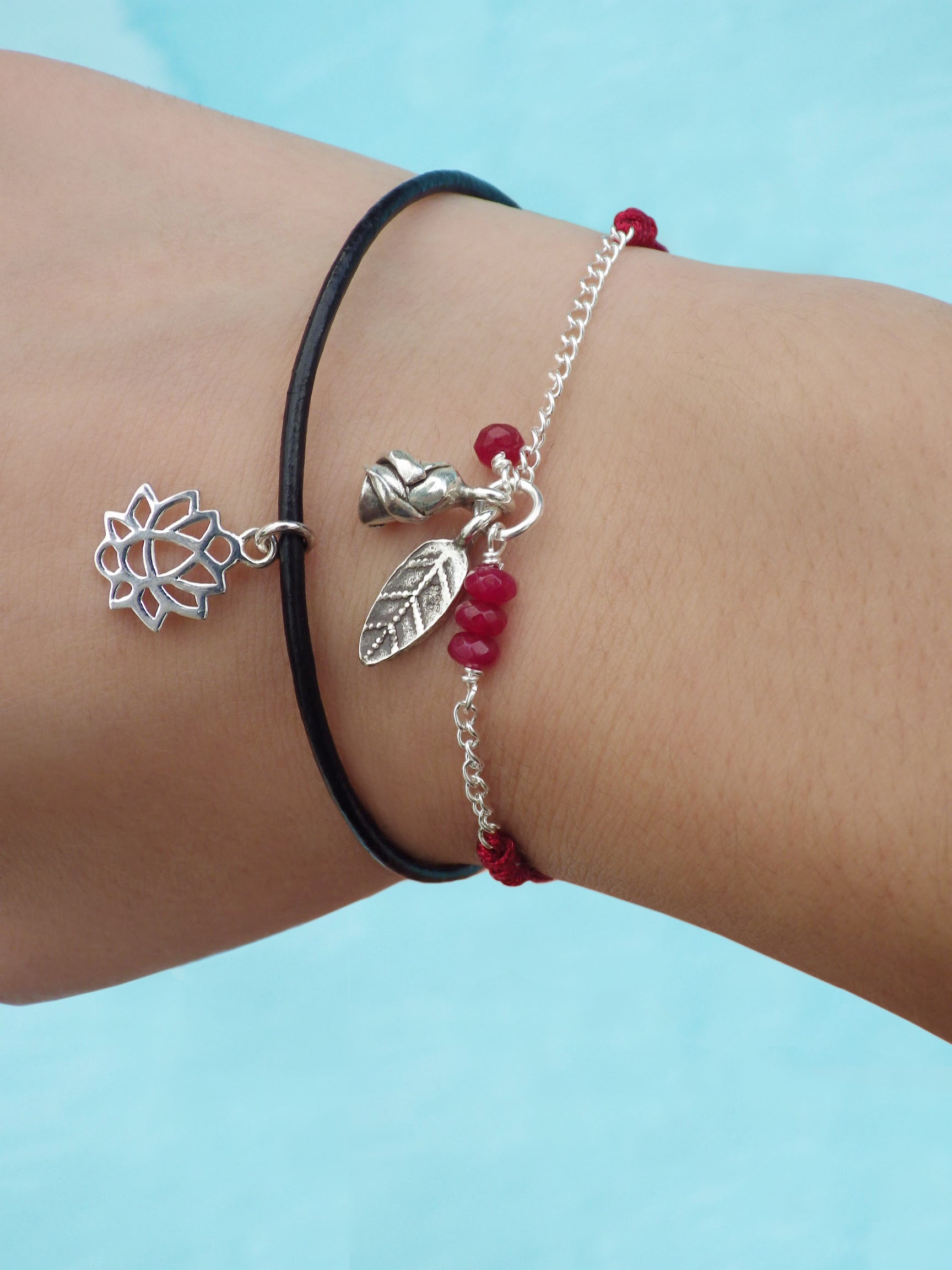 Bracelet cordon lotus | Bijoux Réunion