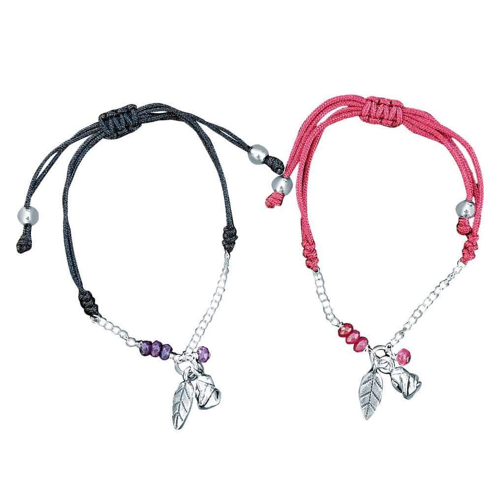 Bracelet Cordon Bouton de Rose Argent - Bijouterie Tropicor
