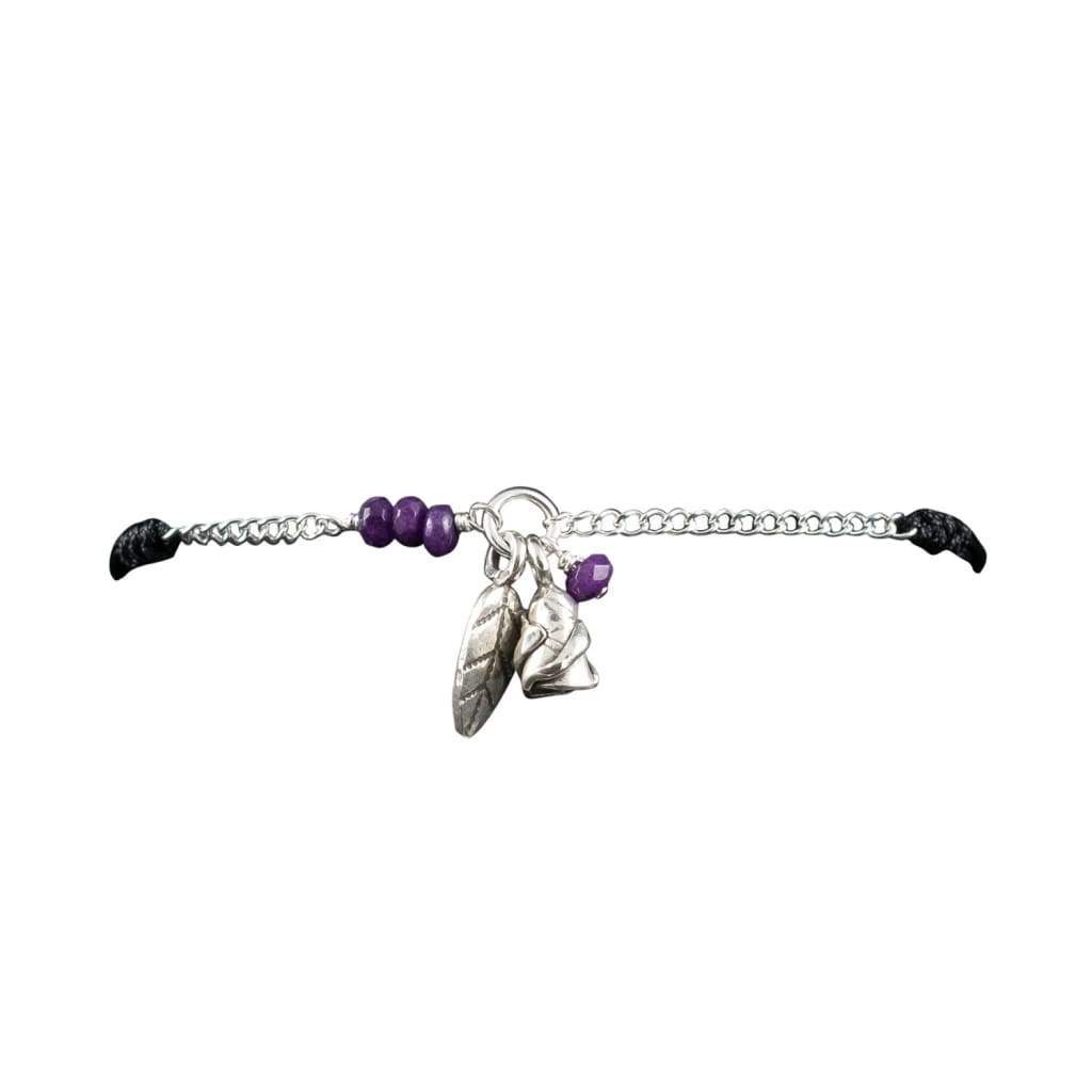Bracelet Cordon Bouton de Rose Argent - Bijouterie Tropicor