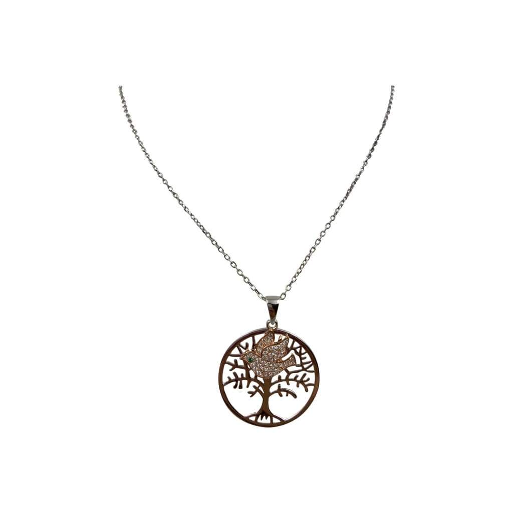 Collier Argent Arbre de vie Colombe - Bijouterie Tropicor