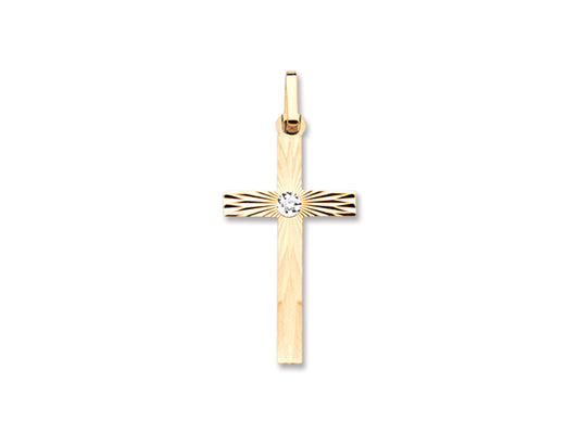 Pendentif Croix Or avec Diamant | 974