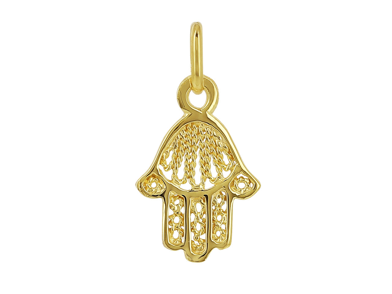 Magnifique pendentif Main de Fatma en or 18 ct (750 millièmes), orné d'1 rubis 0.04ct. - Bijoux Magnifique pendentif Main de Fatma en or 18 ct (750 millièmes), orné d'1 rubis 0.04ct. - Bijoux